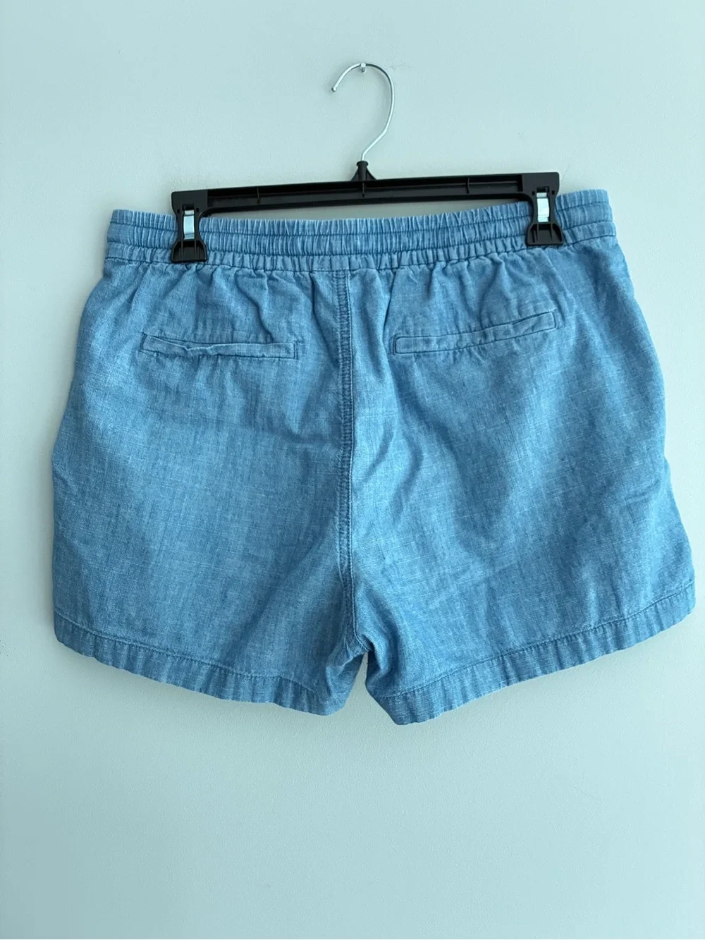 J. Crew Light Blue Chambray Shorts with Elastic Waist Small